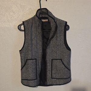 Honey Punch Black and White Herringbone Vest